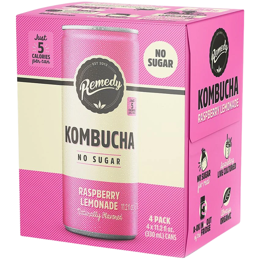 Organic Raspberry Lemonade Kombucha (4 Pack)