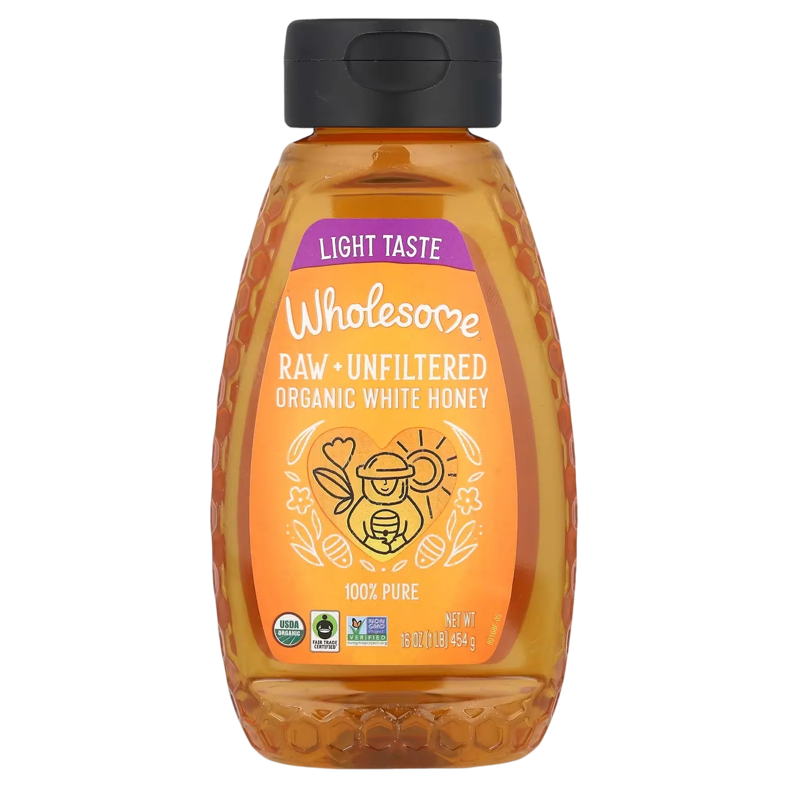 Raw Organic White Honey Fair Trade Certified Squeeze