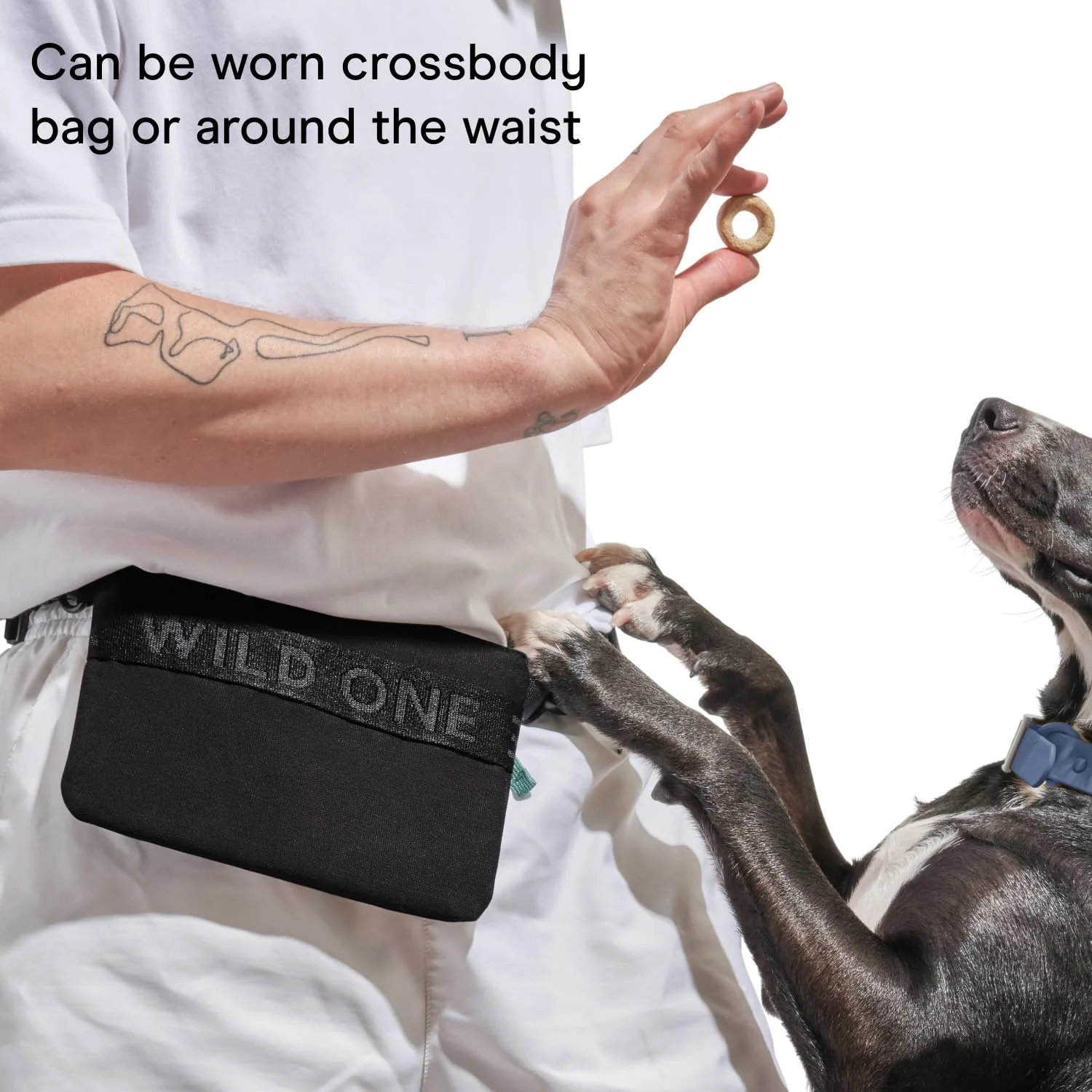 Recycled Knit Dog Treat Pouch - Black - Image 3