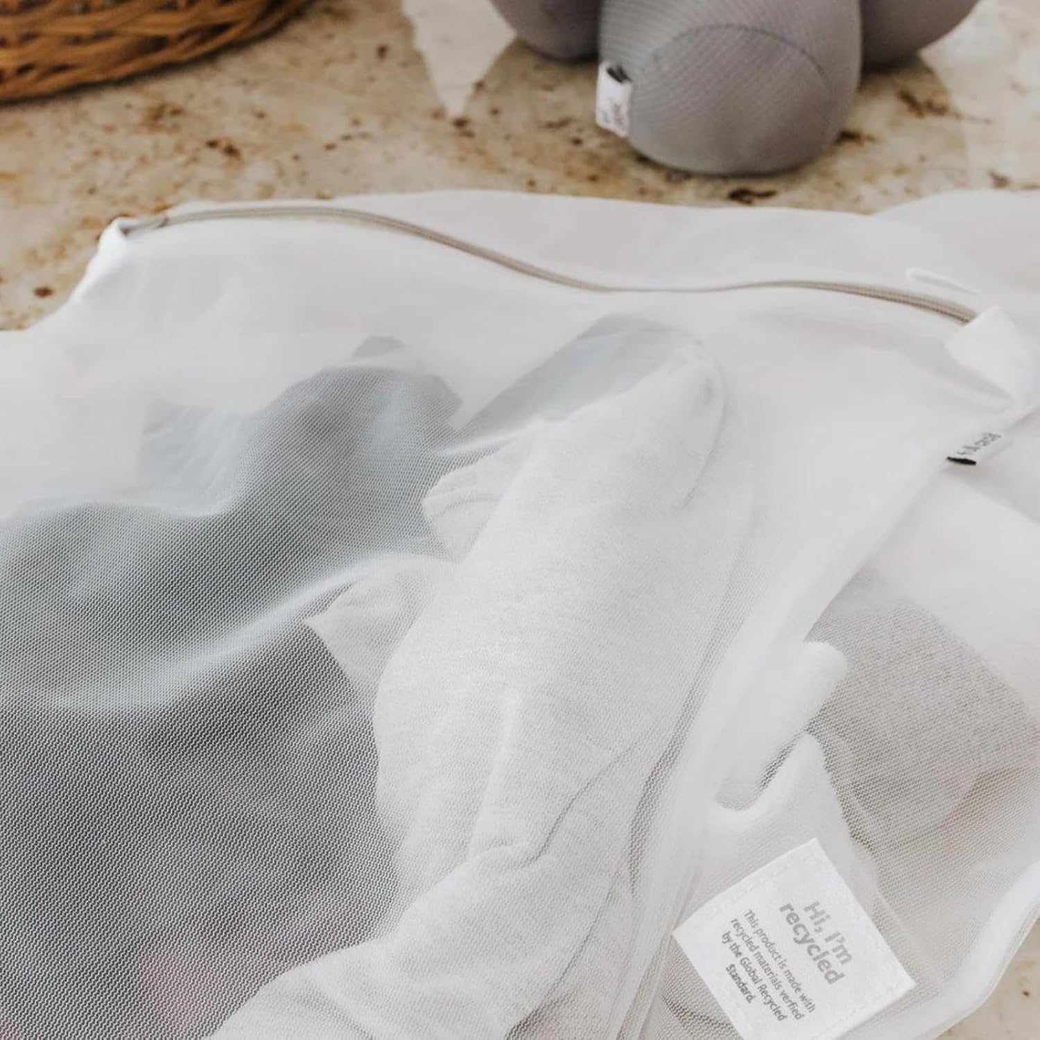 Recycled Mesh Laundry Bags - White (4 CT) - Image 4