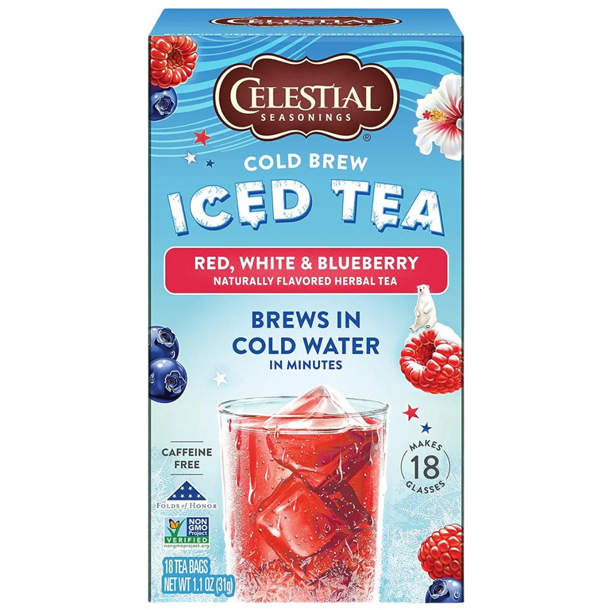 Cold Brew Iced Tea - Red, White, And Blueberry