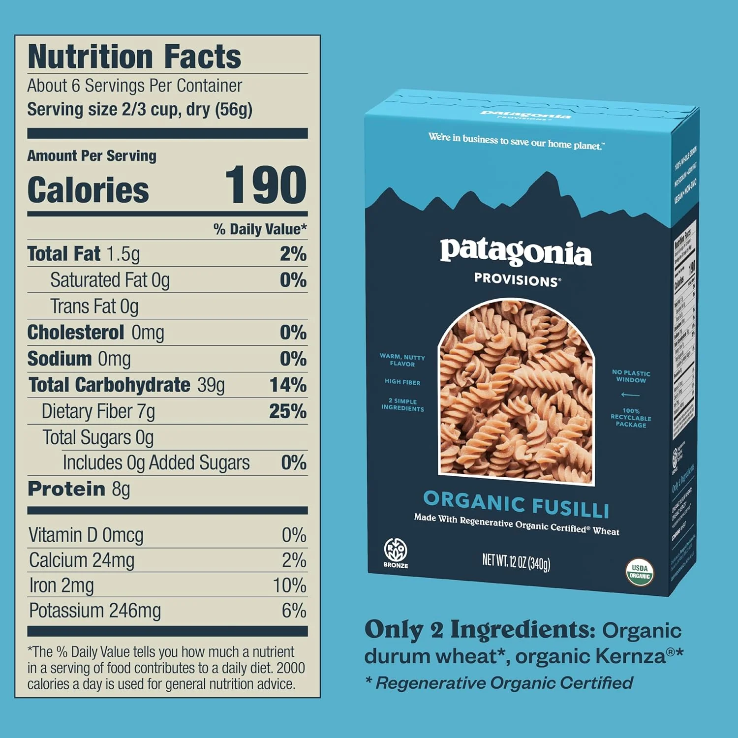 Regenerative Organic Certified Fusilli Pasta - Image 4