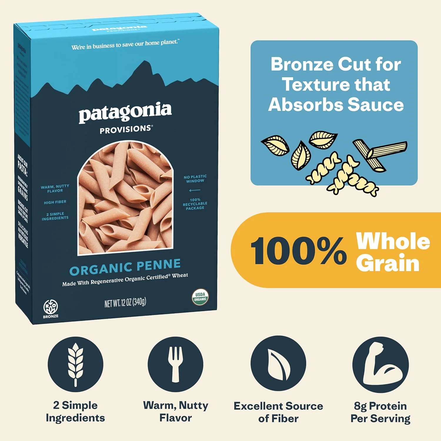 Regenerative Organic Certified Penne Pasta - Image 3