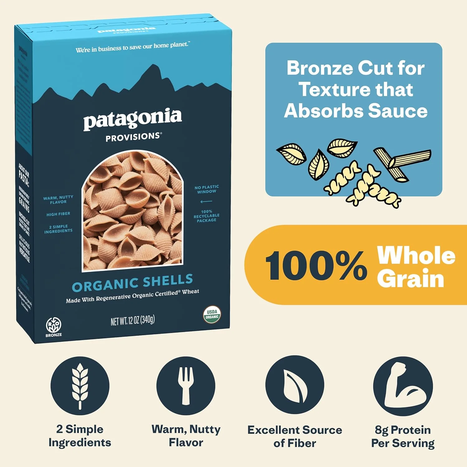 Regenerative Organic Certified Shell Pasta - Image 3