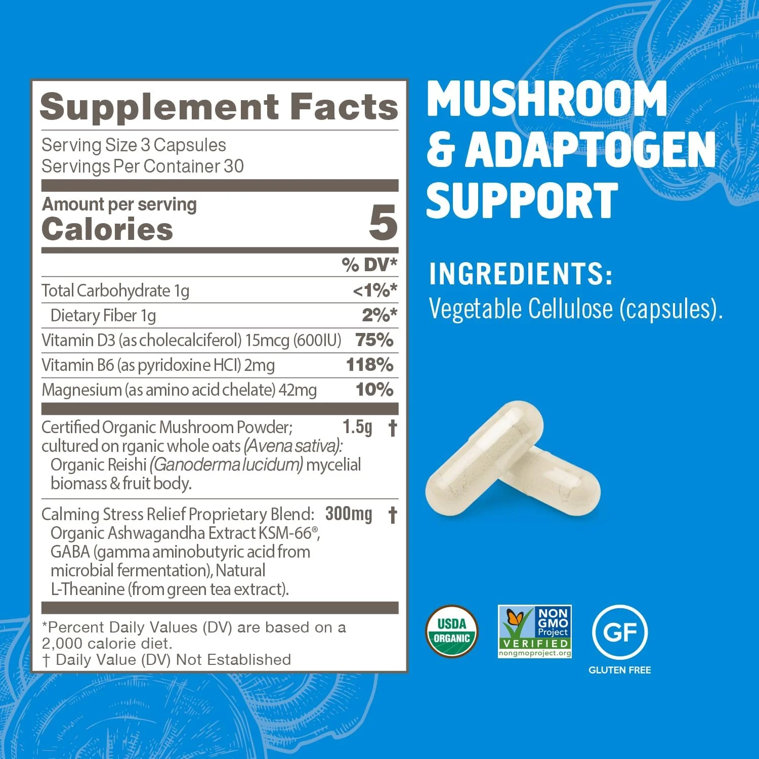 Relax Mushroom Superfood Daily Boost Capsules (90 CT) - Image 5
