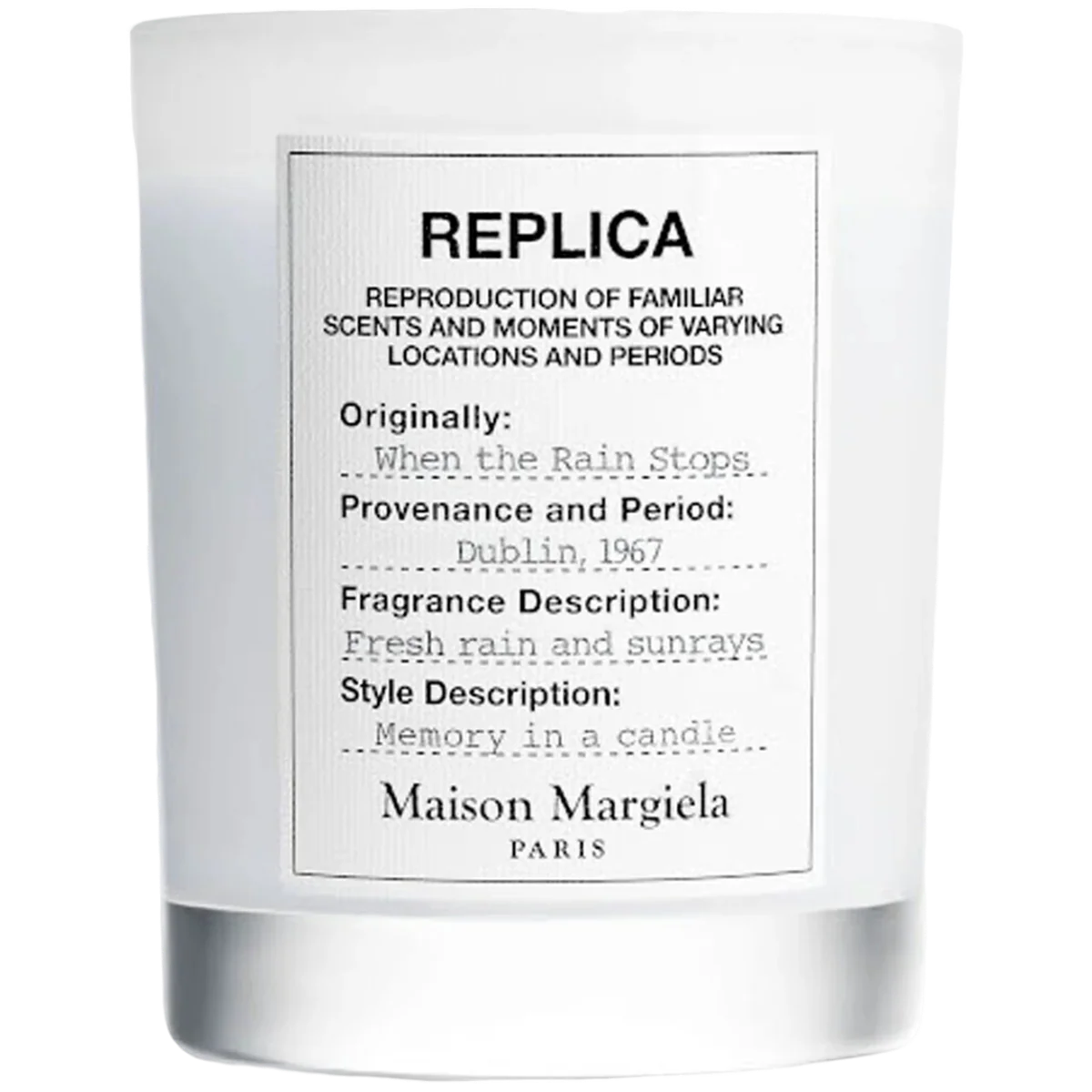 Replica When The Rain Stops Scented Candle
