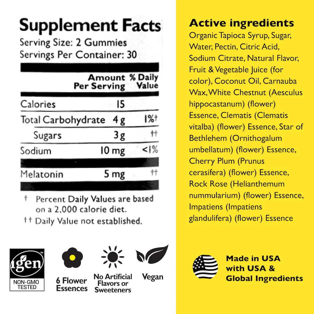 RESCUE PLUS Sleep & Stress Support Gummies, Nighttime with Melatonin - Image 4