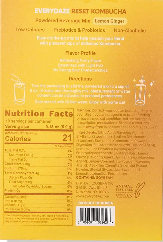 Reset Kombucha - Lemon Ginger (10 CT) - Image 3