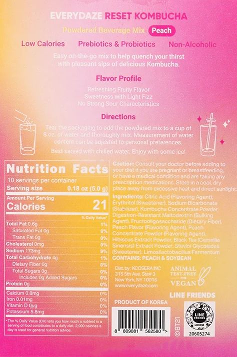 Reset Kombucha - Peach (10 CT) - Image 3