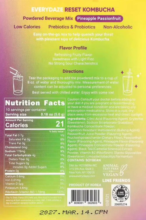 Reset Kombucha - Pineapple Passionfruit (10 CT) - Image 3
