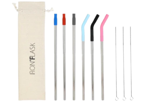 Reusable Straw Set - Stainless Steel, Silver