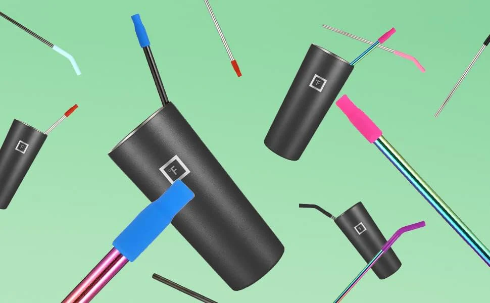 Reusable Straw Set - Stainless Steel, Rainbow - Image 3
