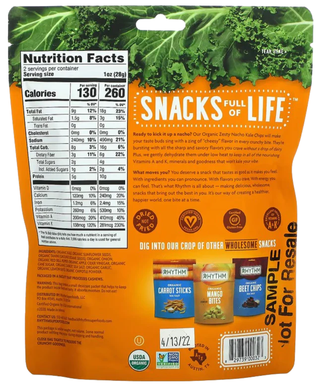 Organic Zesty Nacho Kale Chips - Image 2