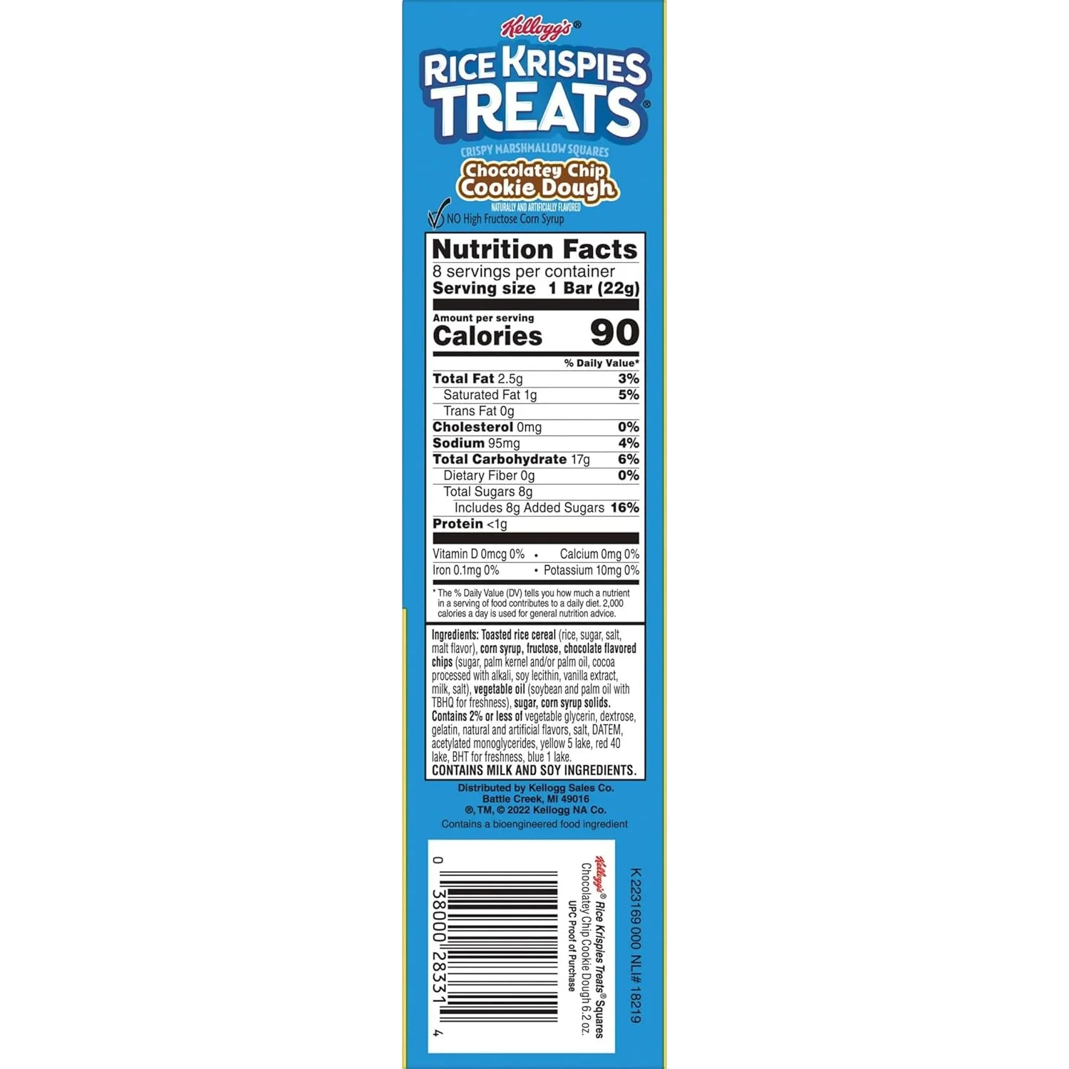 Rice Krispies Treats Crispy Marshmallow Squares - Chocolatey Chip Cookie Dough (8 Bars) - Image 2