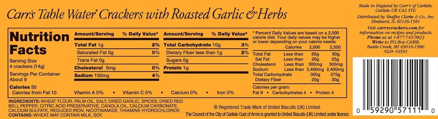 Roasted Garlic and Herbs Table Water Crackers - Image 3