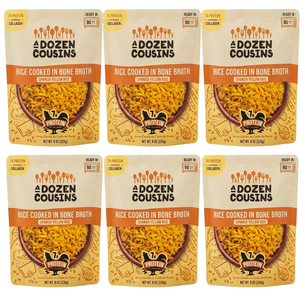 RTE Rice Cooked in Bone Broth Spanish Yellow (6 Pack)