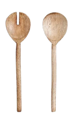 Salad Servers Set - Light Brown