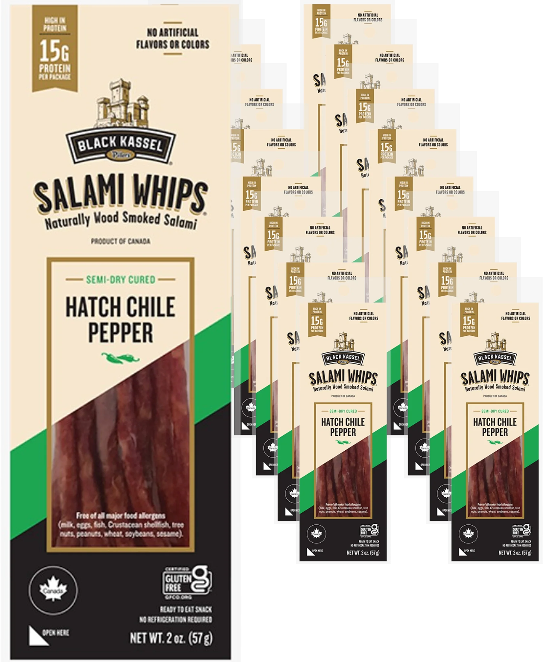 Salami Sticks Hatch Chile Pepper (16 packs)