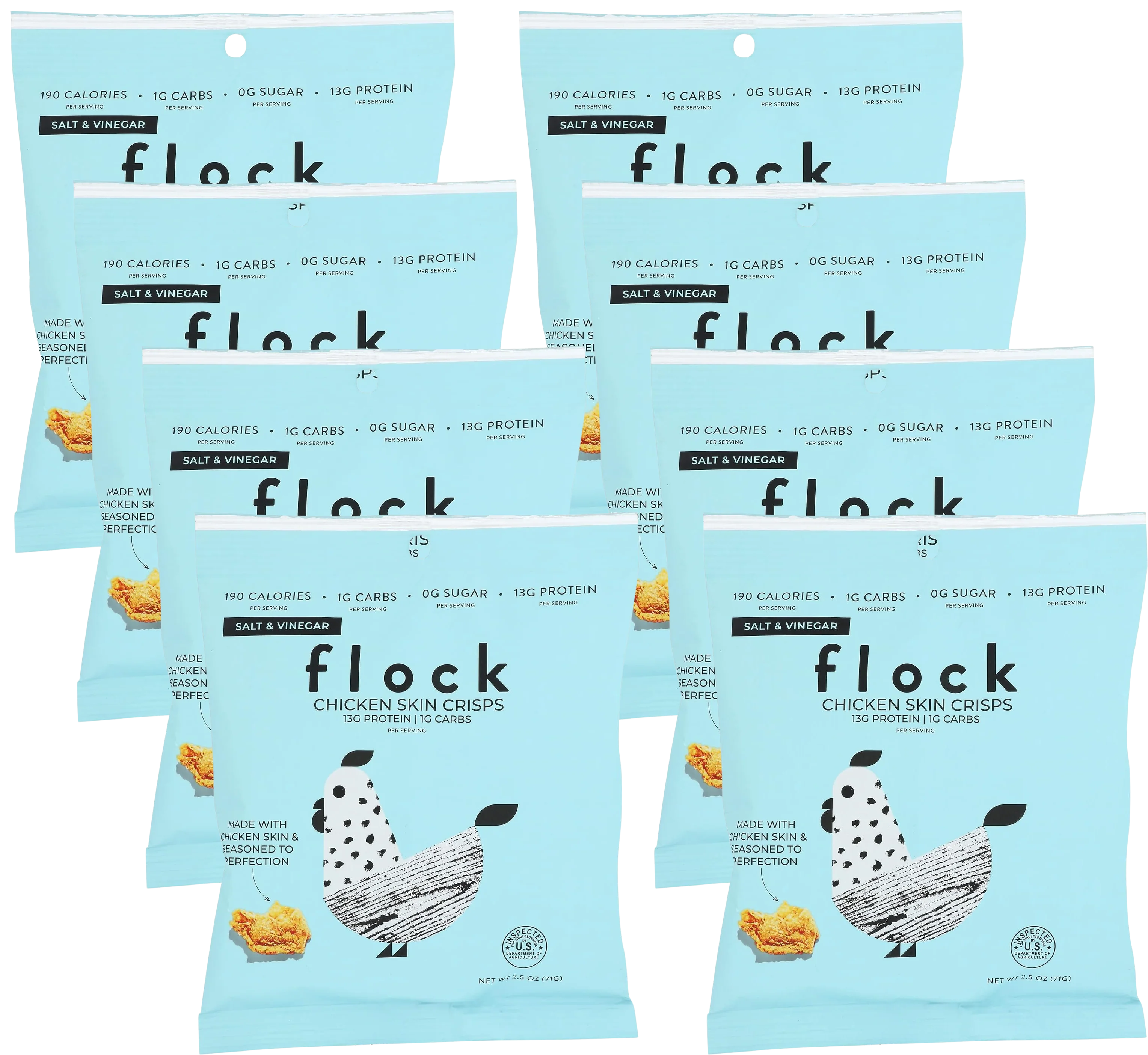 Salt & Vinegar Chicken Skin Crisps (8 Pack)