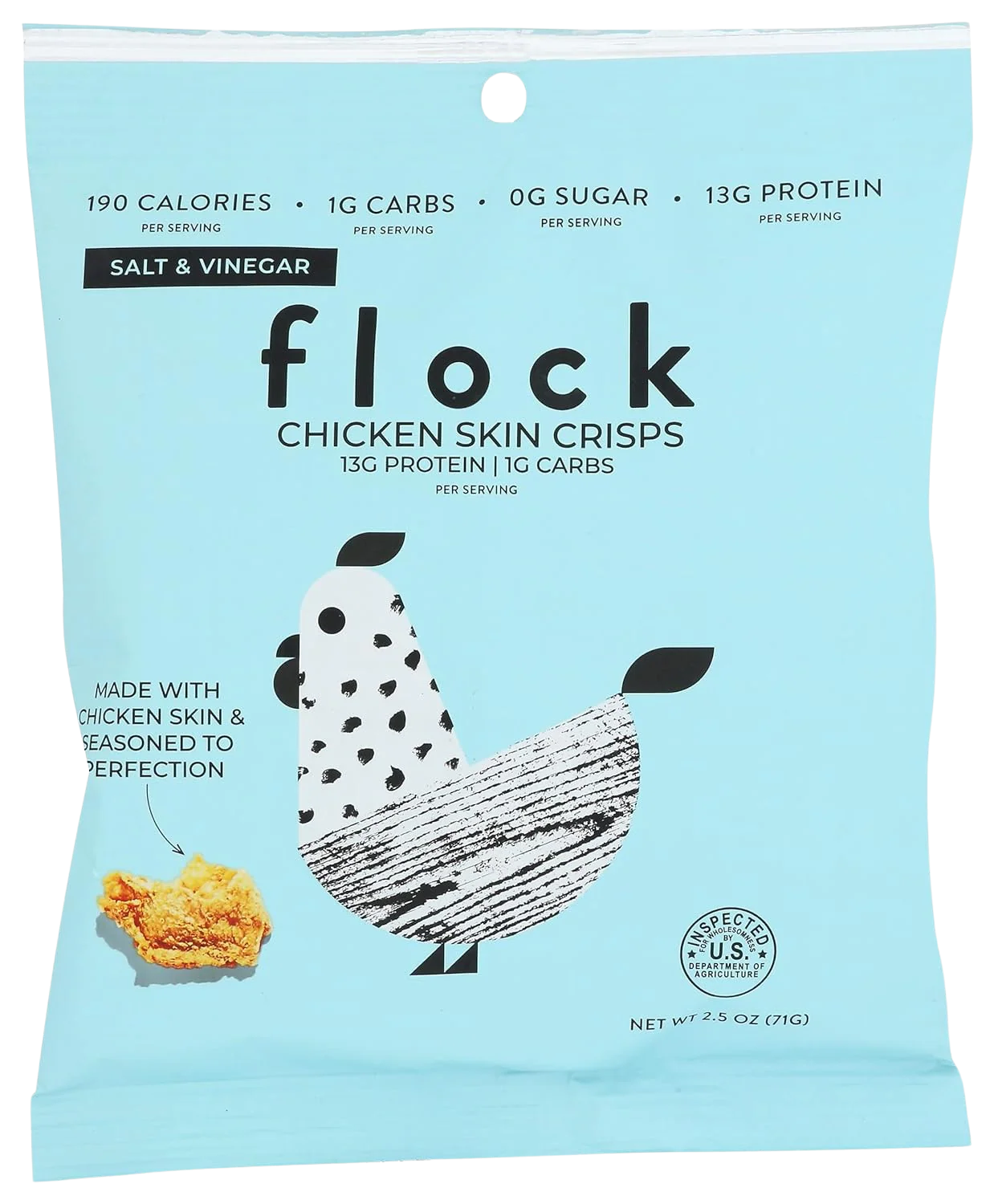 Salt & Vinegar Chicken Skin Crisps (8 Pack) - Image 2