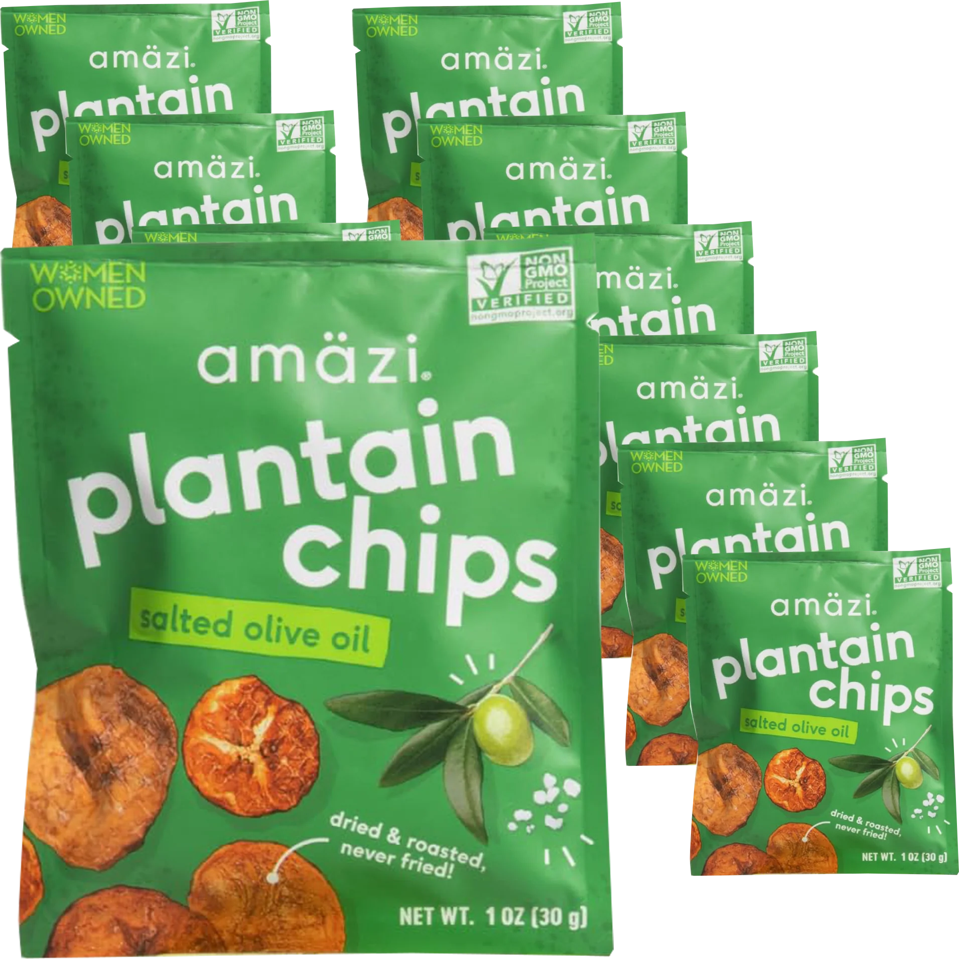 Salted Olive Oil Plantain Chips (12 Pack)
