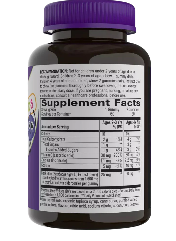 Sambucus Immune Gummies for Kids with Elderberry Vitamin C and Zinc - Image 3