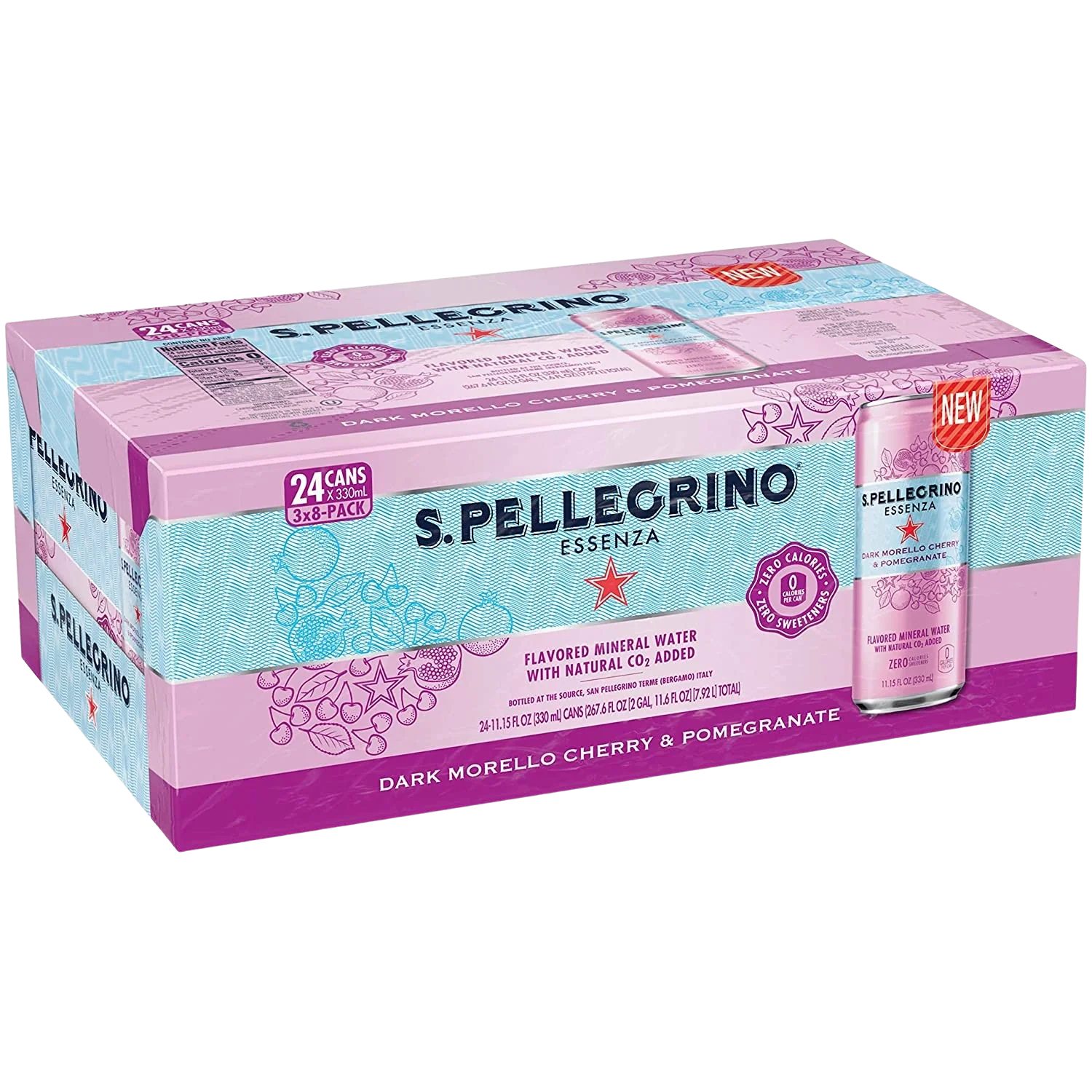 Cherry & Pomegranate Mineral Sparkling Water (8 Pack)