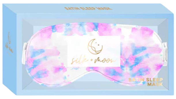 Satin Sleep Mask - Blue and Fuchsia Tie Dye