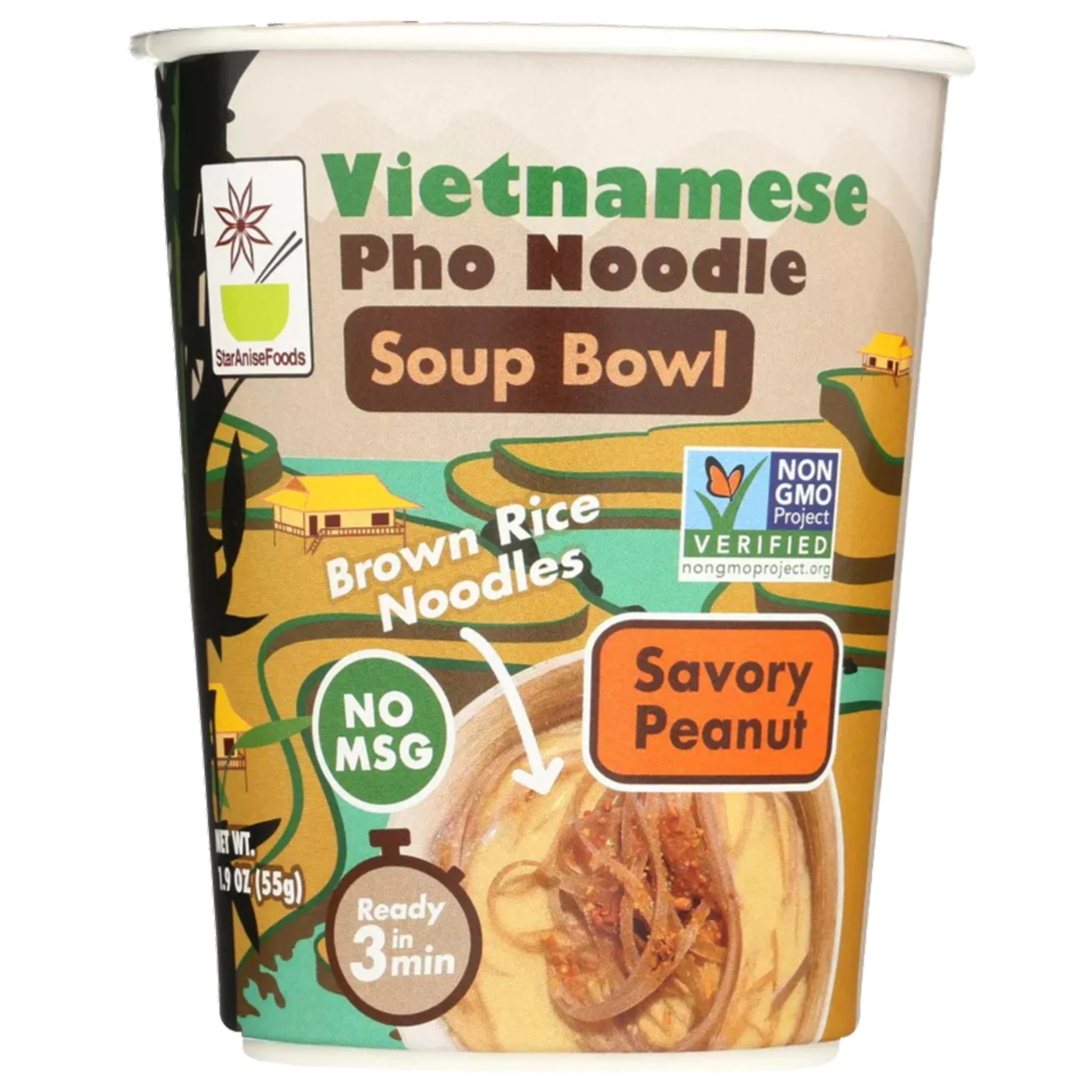 Savory Peanut Vietnamese Pho Noodle Soup Bowl