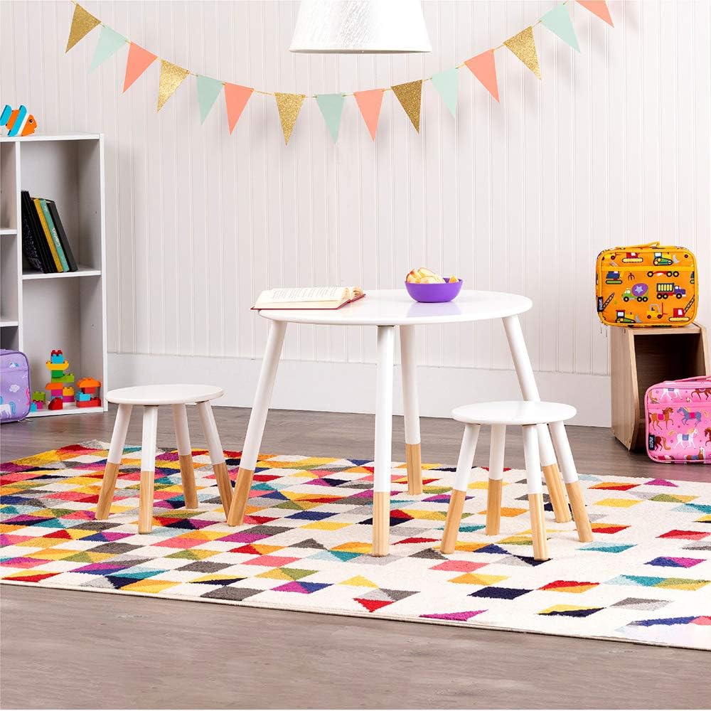 Scandi Table And Chair Set - White/Natural - Image 2