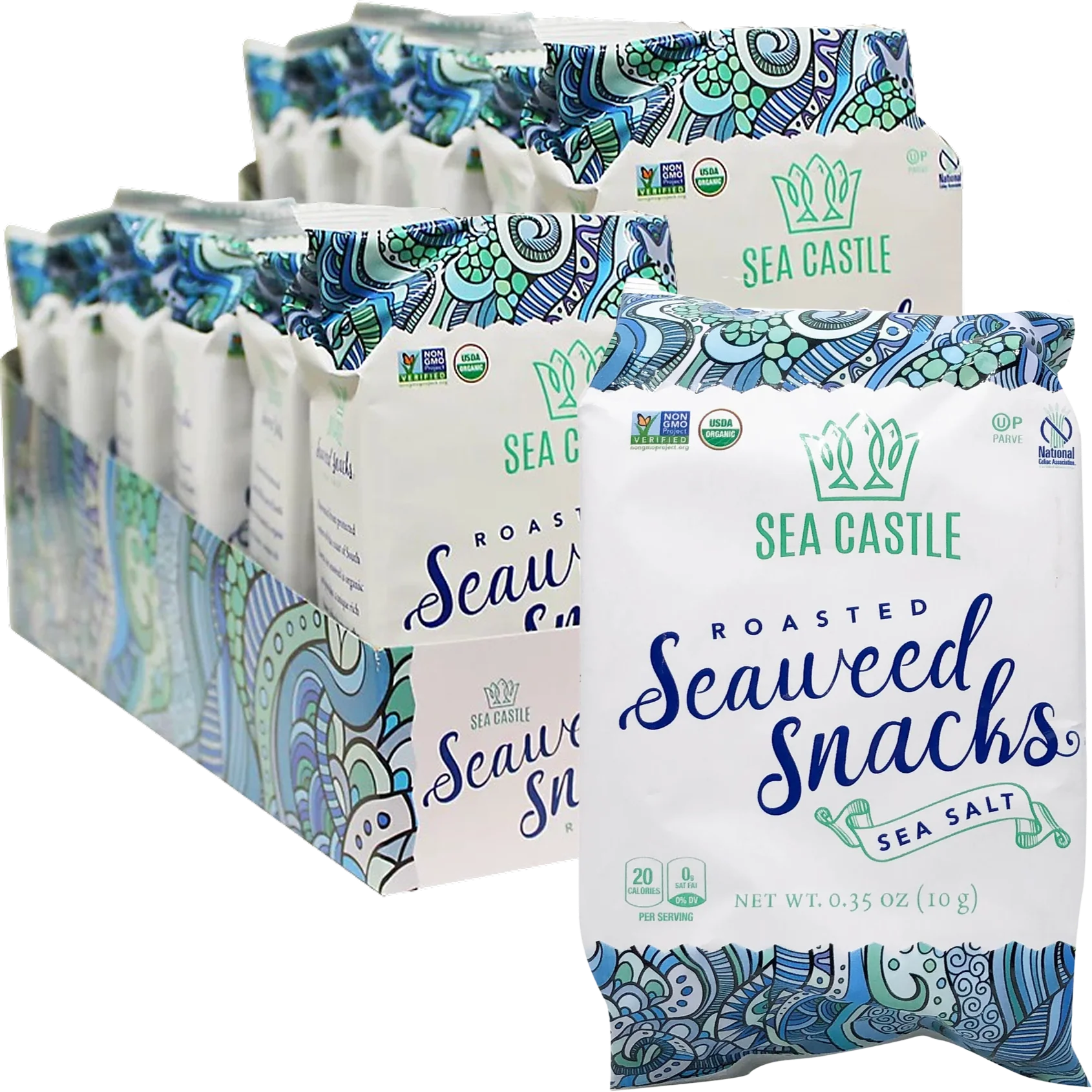 Organic Roasted Seaweed With Sea Salt (12 Pack)