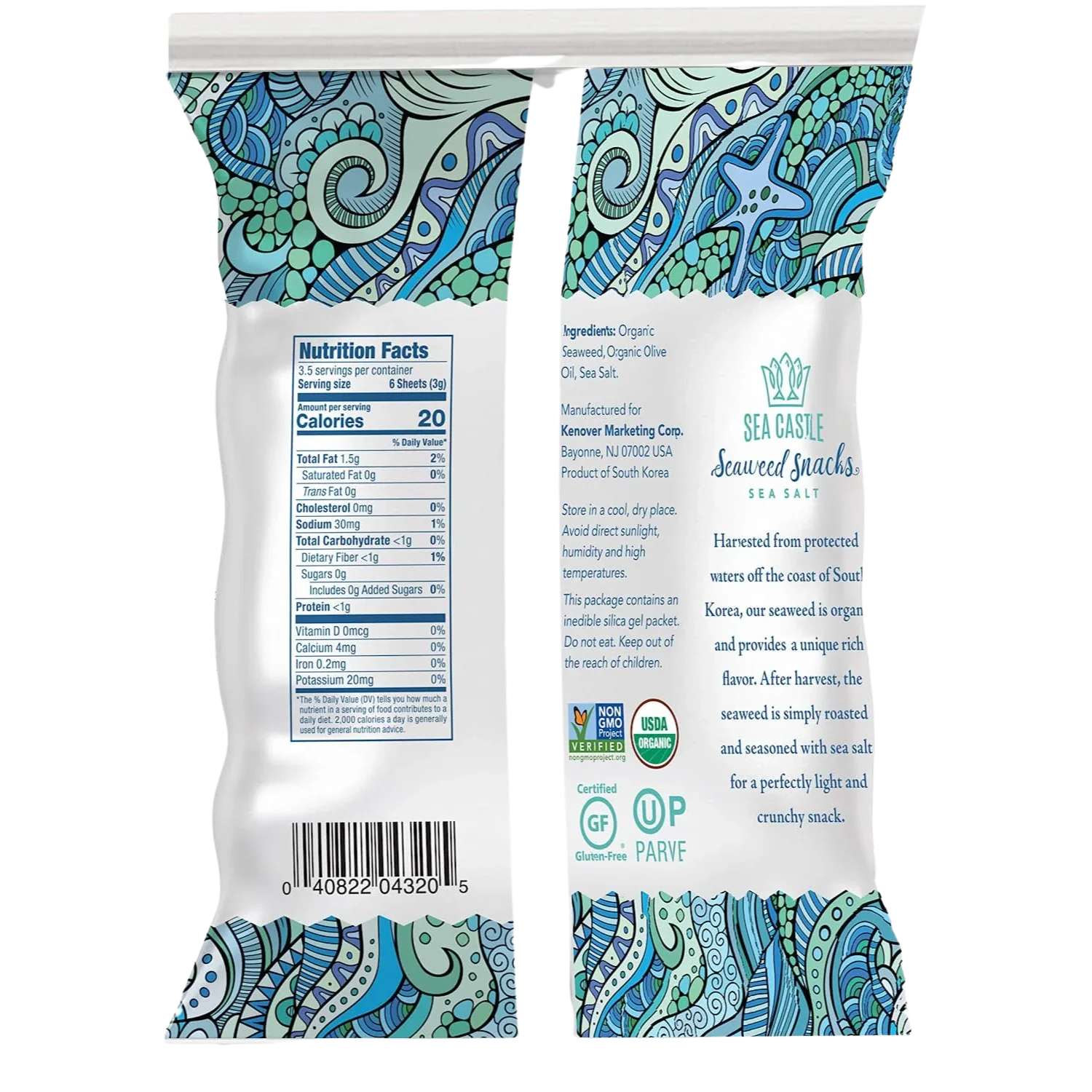 Organic Roasted Seaweed With Sea Salt (12 Pack) - Image 3