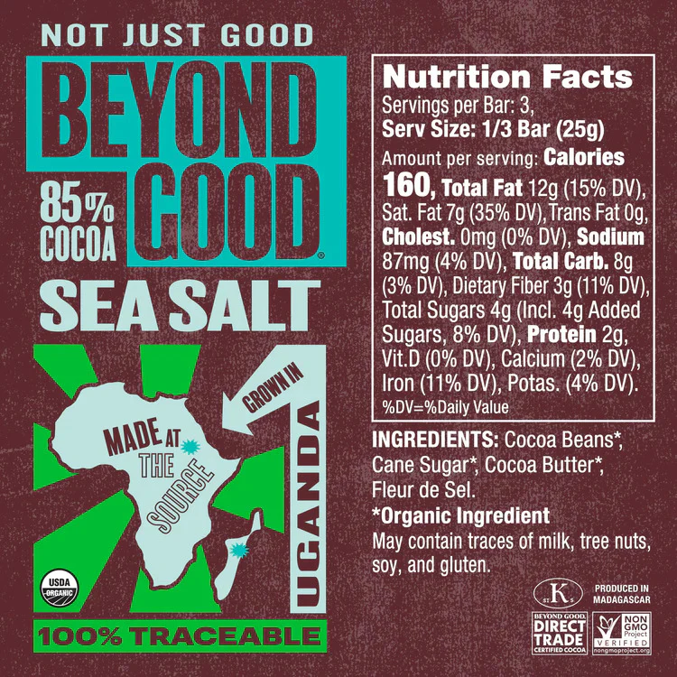 Sea Salt 85% Cocoa Dark Chocolate - Image 3