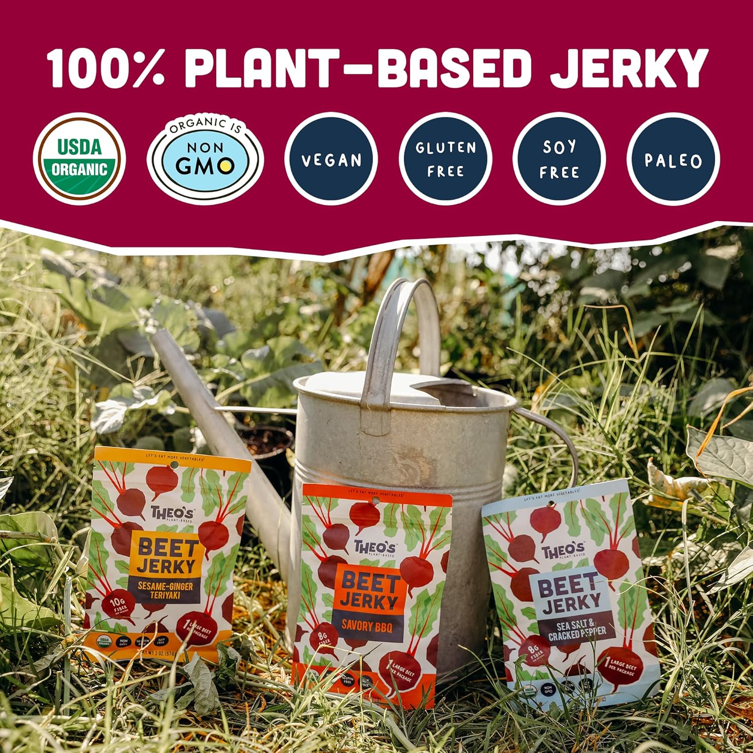 Sea Salt and Cracked Pepper Beet Jerky (6 Pack) - Image 3