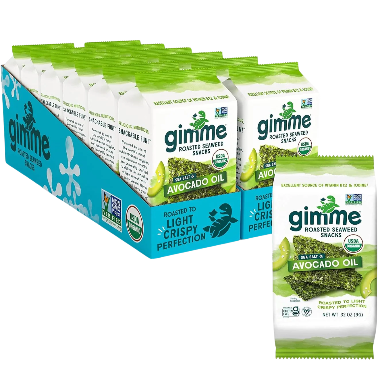 Sea Salt & Avocado Oil Roasted Seaweed Snack (12 Pack)