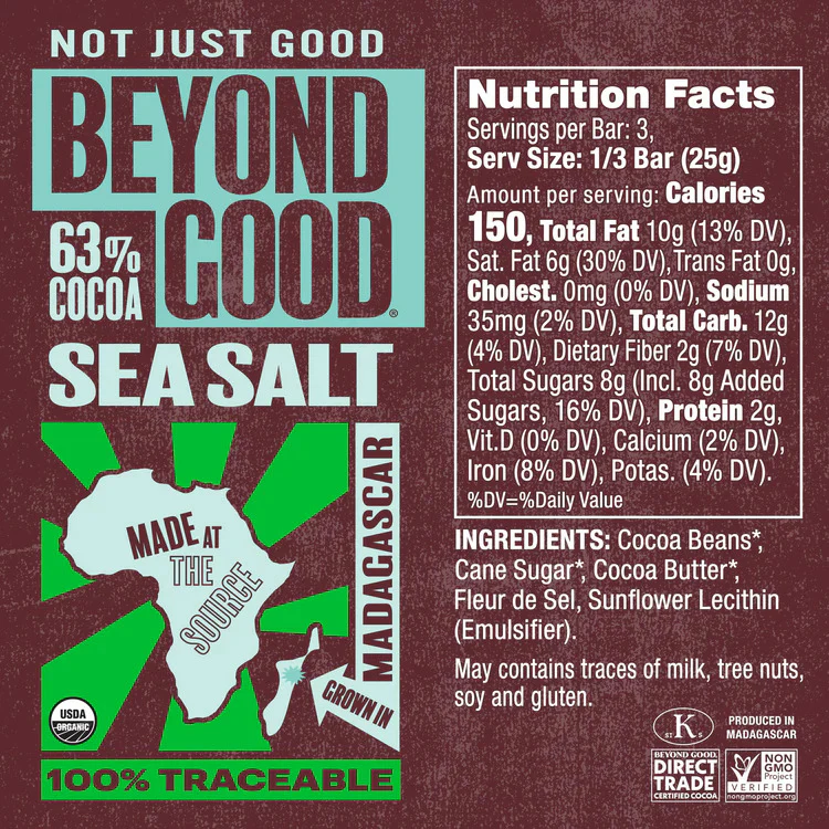 Sea Salt & Nibs Chocolate Bar - Image 3