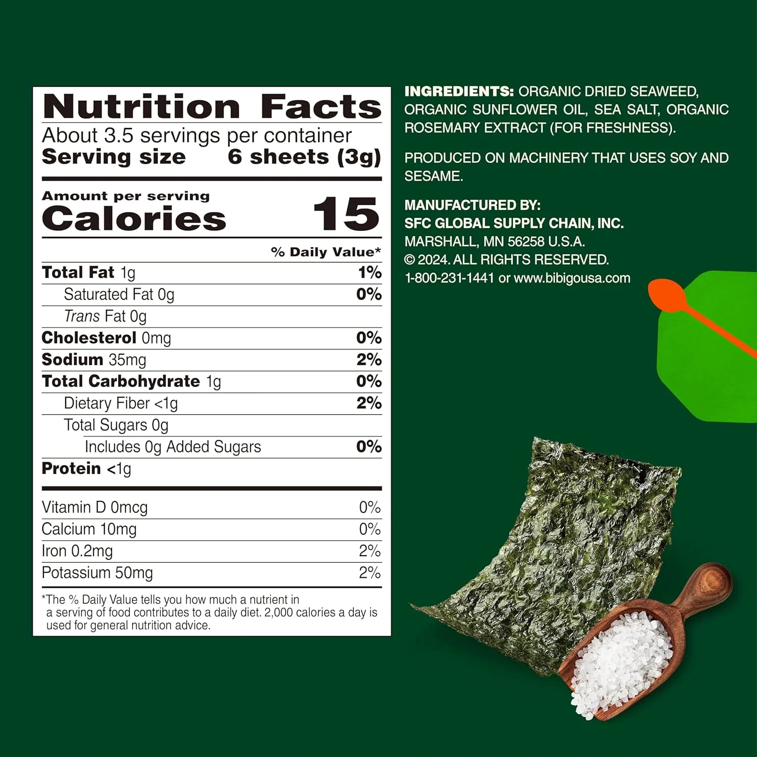 Sea Salt Seaweed Snack (12 Pack) - Image 4