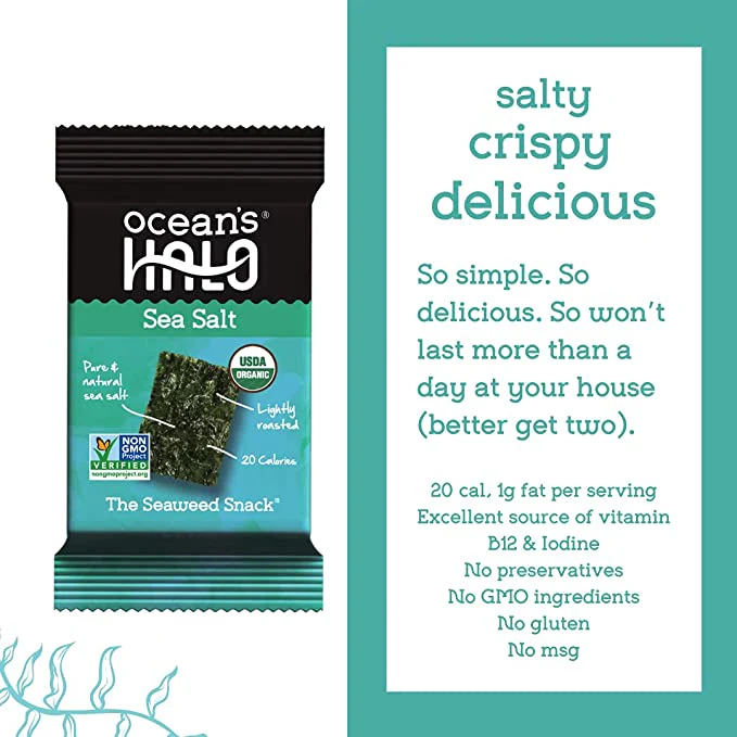 Sea Salt Seaweed Snacks (20 pack) - Image 4