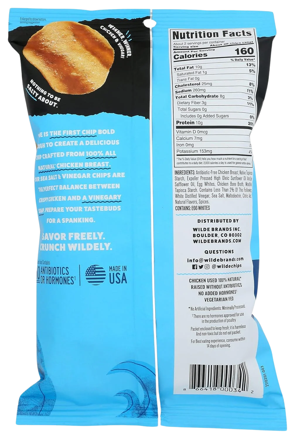 Sea Salt & Vinegar Thin And Crispy Protein Chips - Image 2