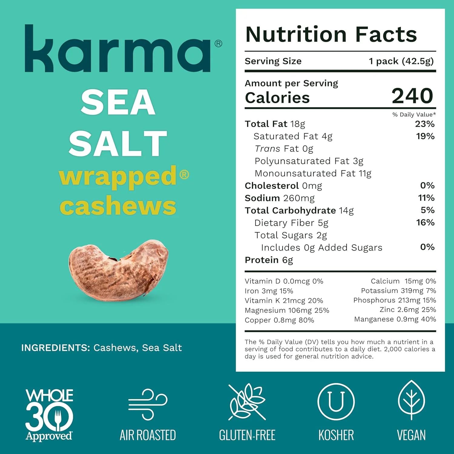 Sea Salt Wrapped Cashews (12 CT) - Image 5