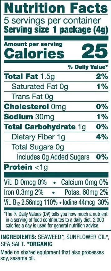 Seaweed Snacks Sea Salt (5 CT) - Image 3