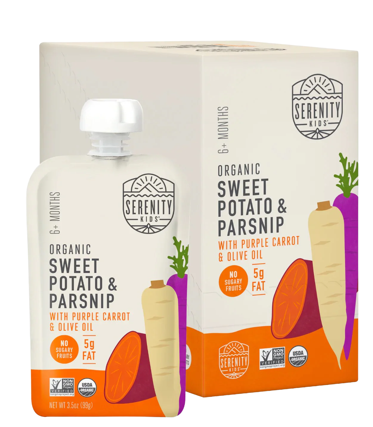 Organic Sweet Potato, Parsnips,  Purple Carrot & Olive Oil (6 Pack)