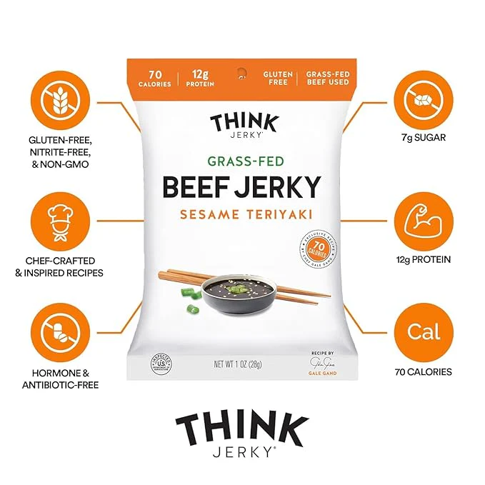 Sesame Teriyaki Beef Jerky Grass-Fed (8 Pack) - Image 3