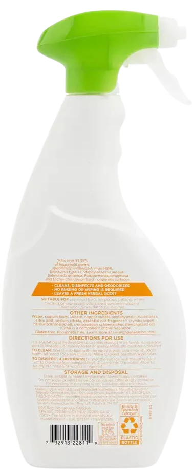 Lemongrass Citrus Disinfecting Bathroom Cleaner - Image 2