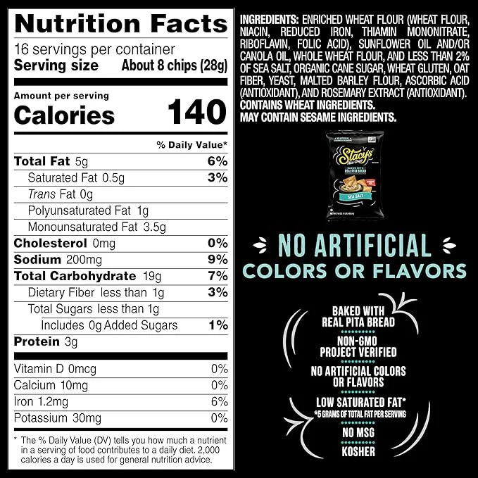 Sea Salt Pita Chips Sharing Size - Image 4