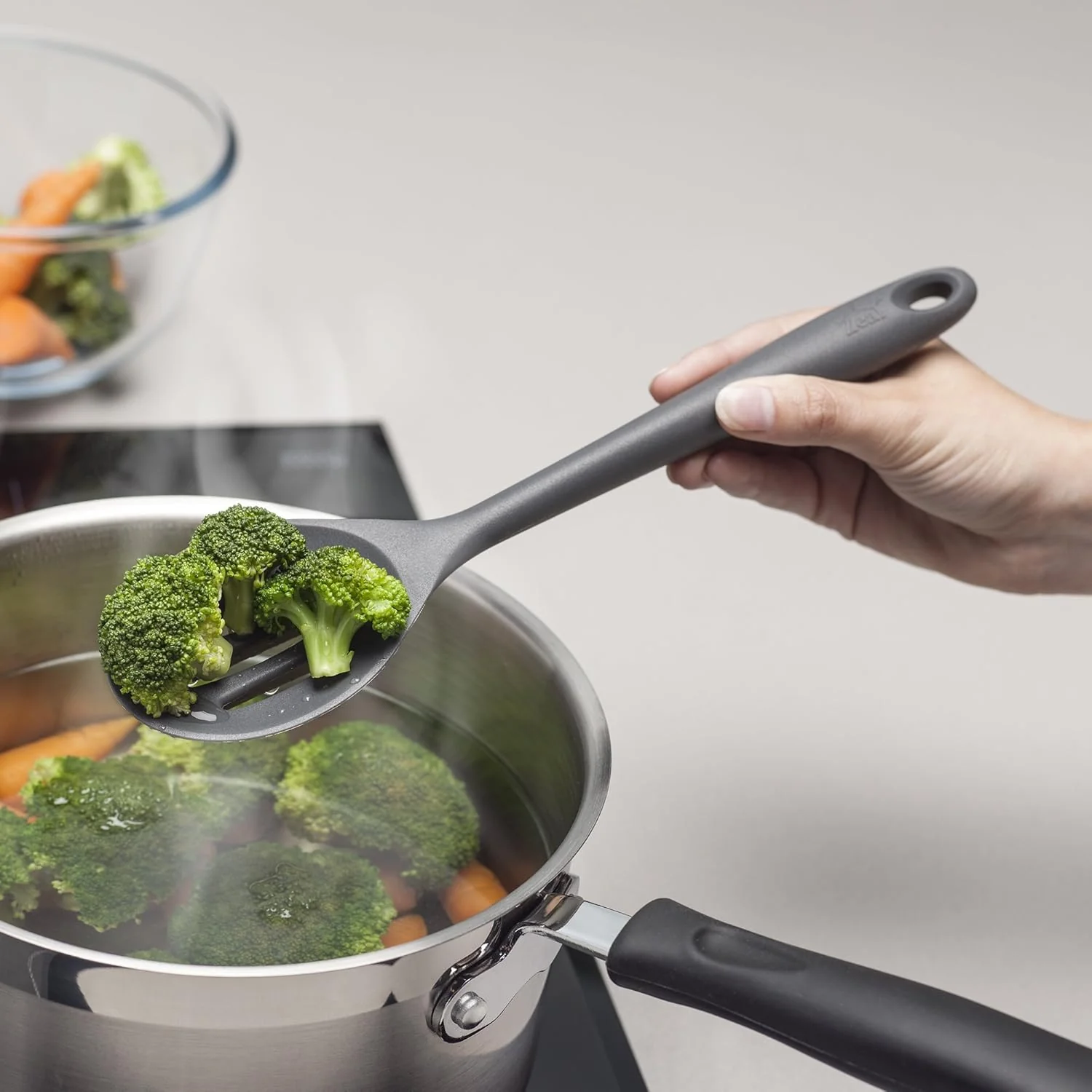Silicone Slotted Spoon - Dark Grey - Image 3