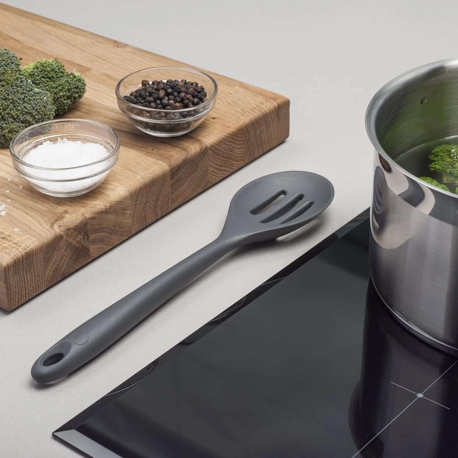 Silicone Slotted Spoon - Dark Grey - Image 4