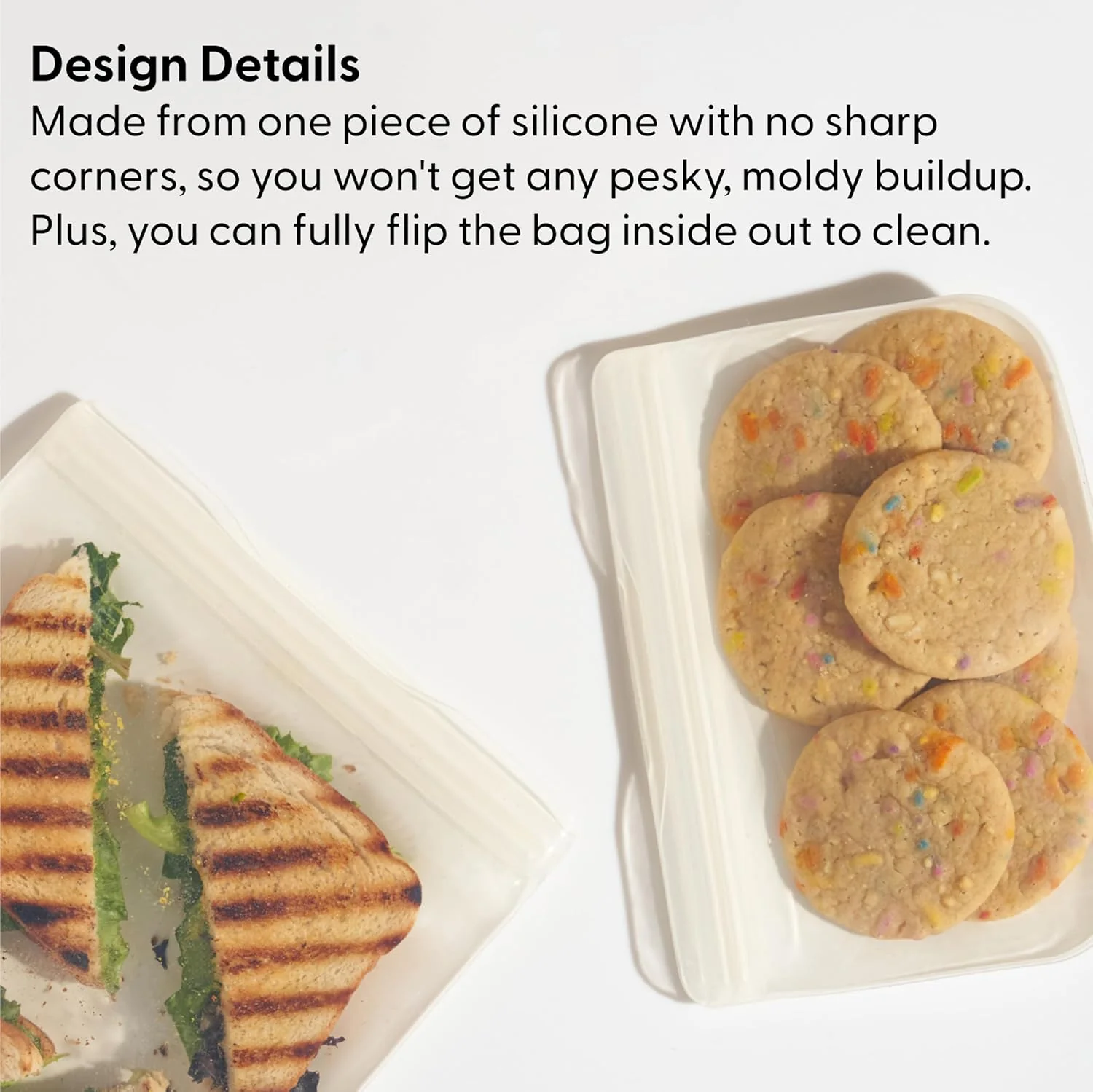 10oz Portable Silicone Bag - Cream - Image 3