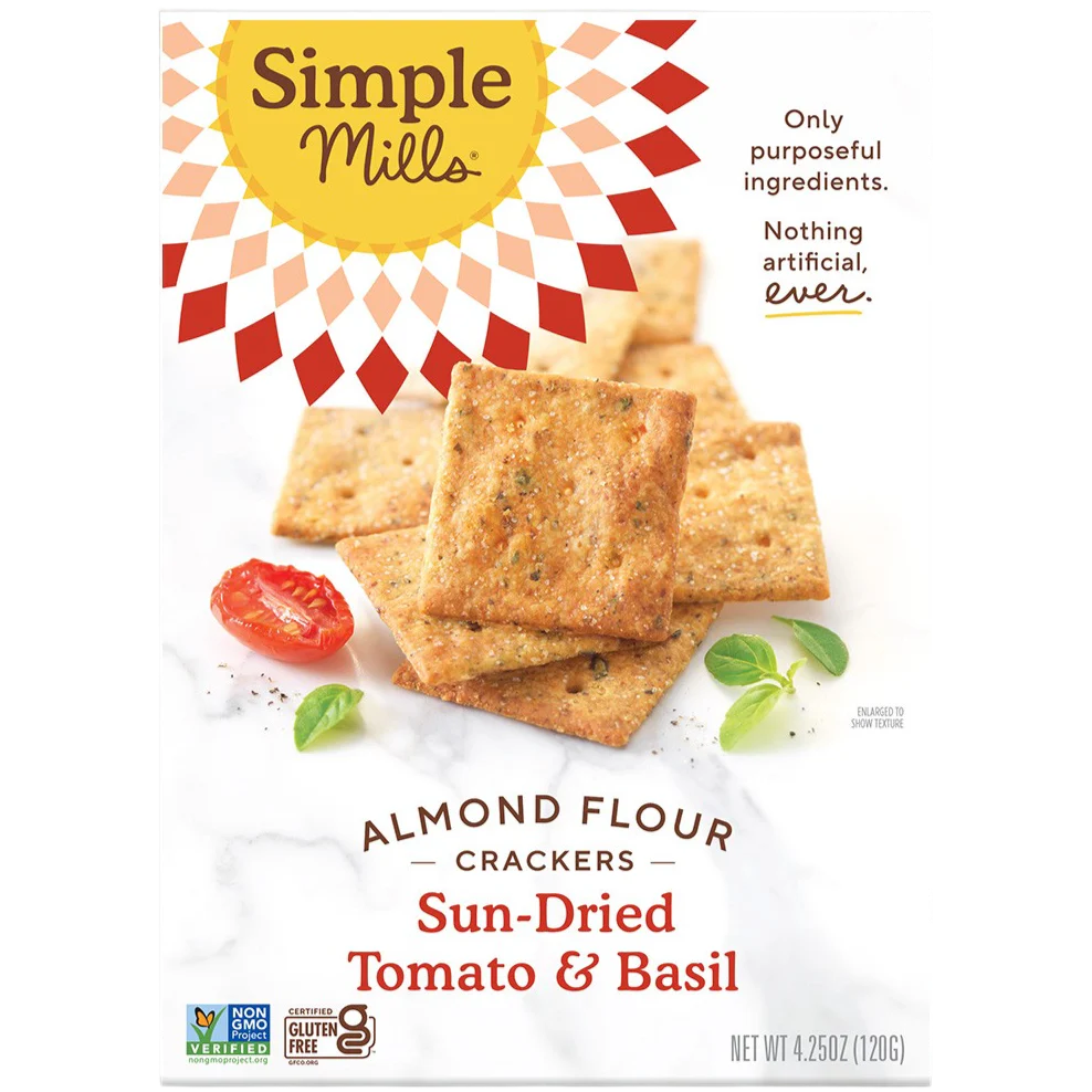 Sundried Tomato & Basil Almond Flour Crackers