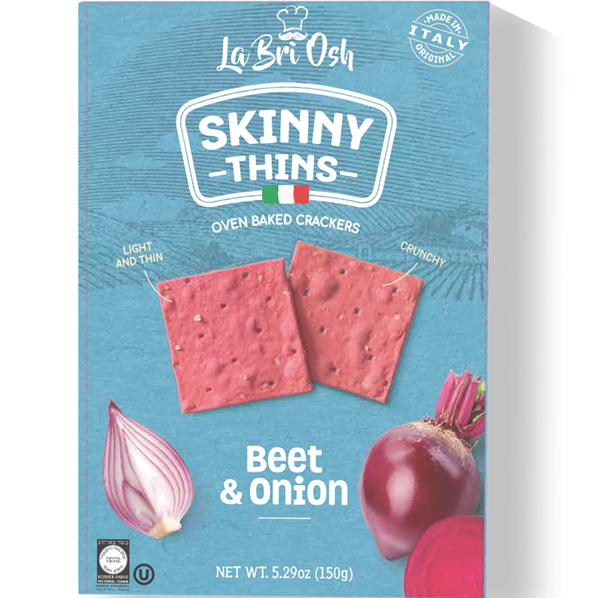 Skinny Thin Beet & Onion Crackers